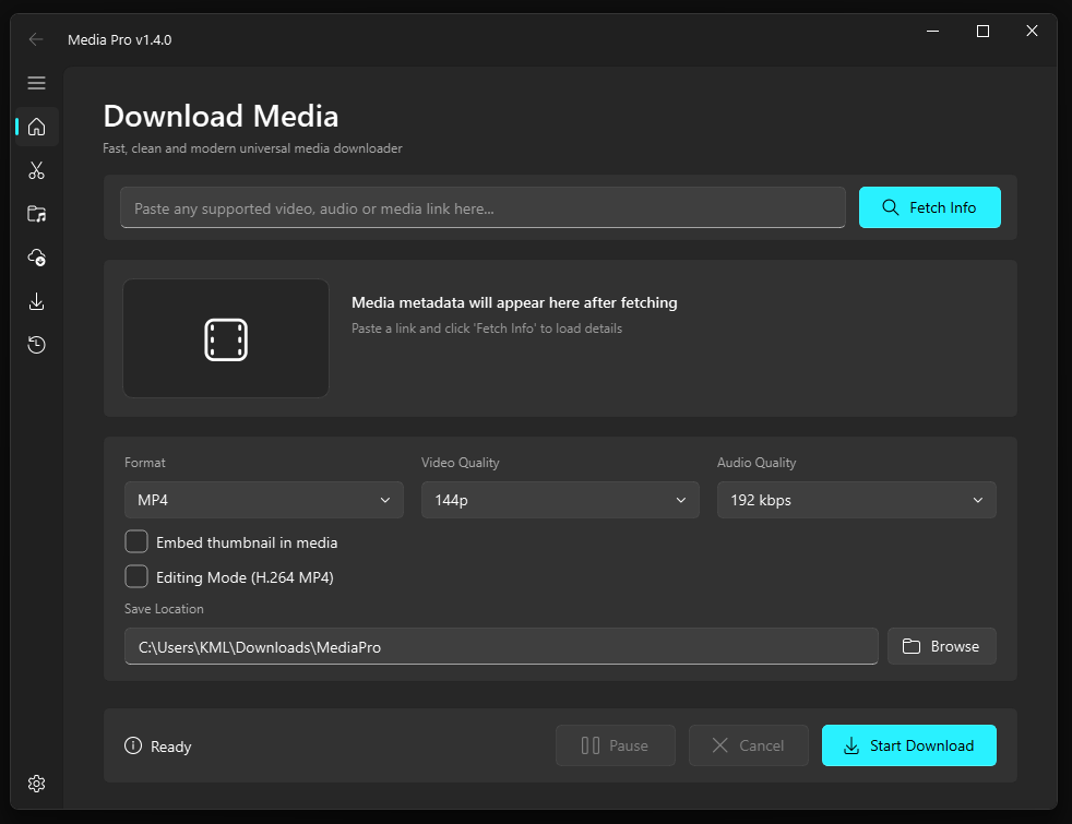 MediaPro Desktop Interface